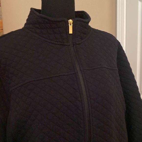 Croft & Barrow quilted zip front jacket in black Sz 2X EUC - Picture 2 of 7